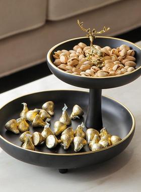 新中式入户玄托关放钥匙摆件创意客茶厅几11zp1955面桌收纳盘轻奢