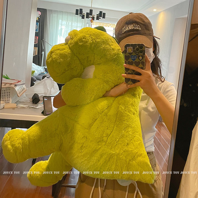 可爱慵懒绿色恐龙毛绒玩具陪睡公仔睡觉抱枕礼物女萌超软玩偶新款