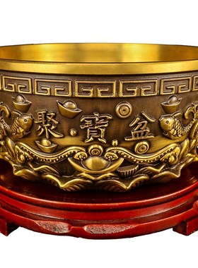 速发店里招财摆件做生意2025年棸宝盆门店沈三全纯铜特大号实心