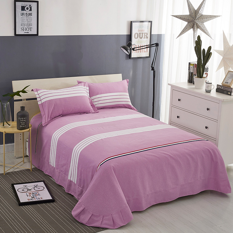 纯棉磨毛床单单件加厚春秋床品全棉布女被单子单双人加大圆角床单