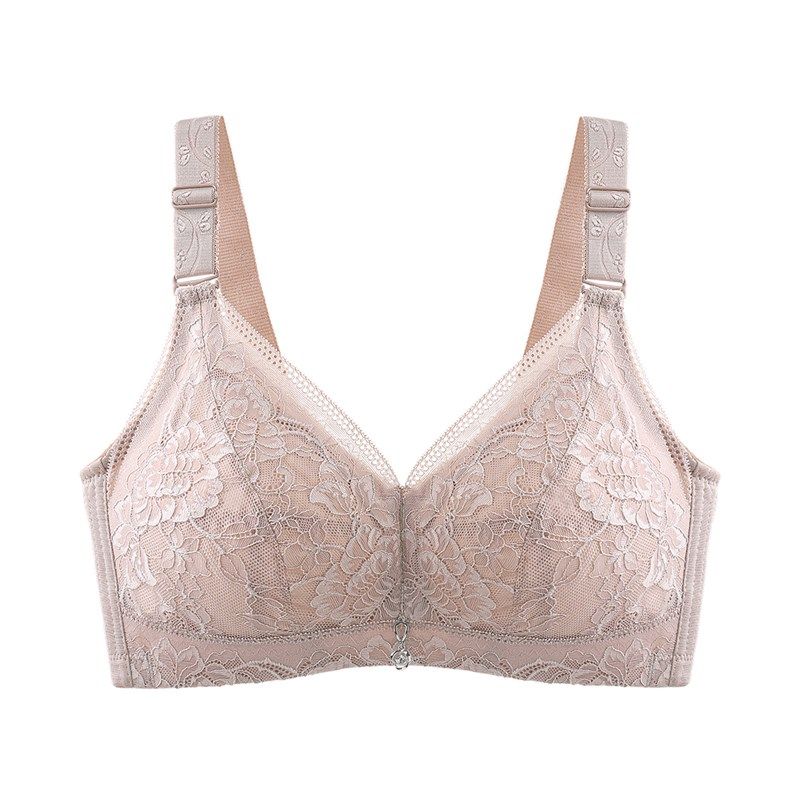 文胸薄款无海绵无钢圈大胸显小全罩杯上托防下垂收副乳内衣女胸罩