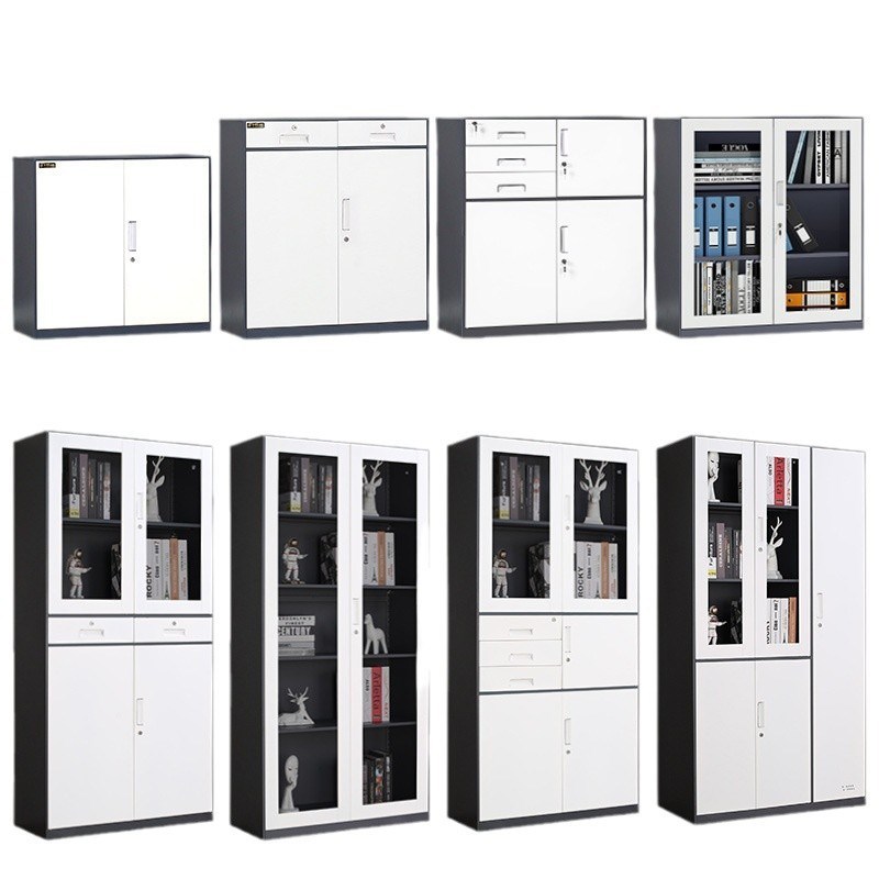 钢制办公室文件柜铁皮矮柜书柜资料密码带锁凭证档案员工更衣柜子