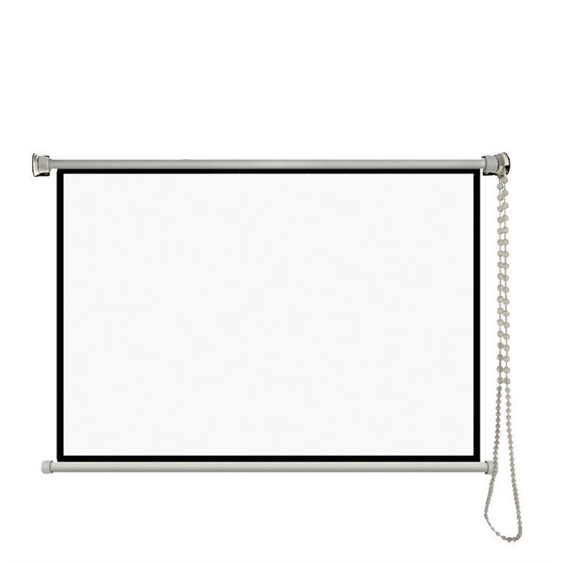 订做窗帘式手拉幕布60/150寸手动卷帘式壁挂投影幕家用办公幕布