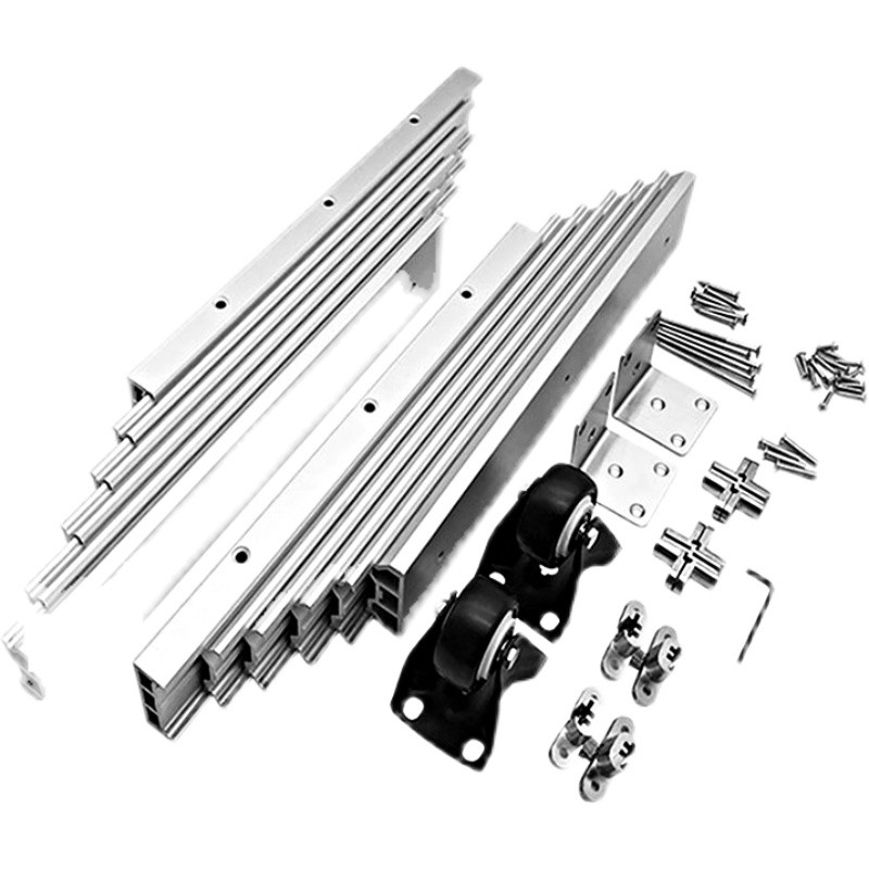 隐藏式平推折叠桌多节导轨多功能伸缩橱柜餐桌轨道滑轨五金配件