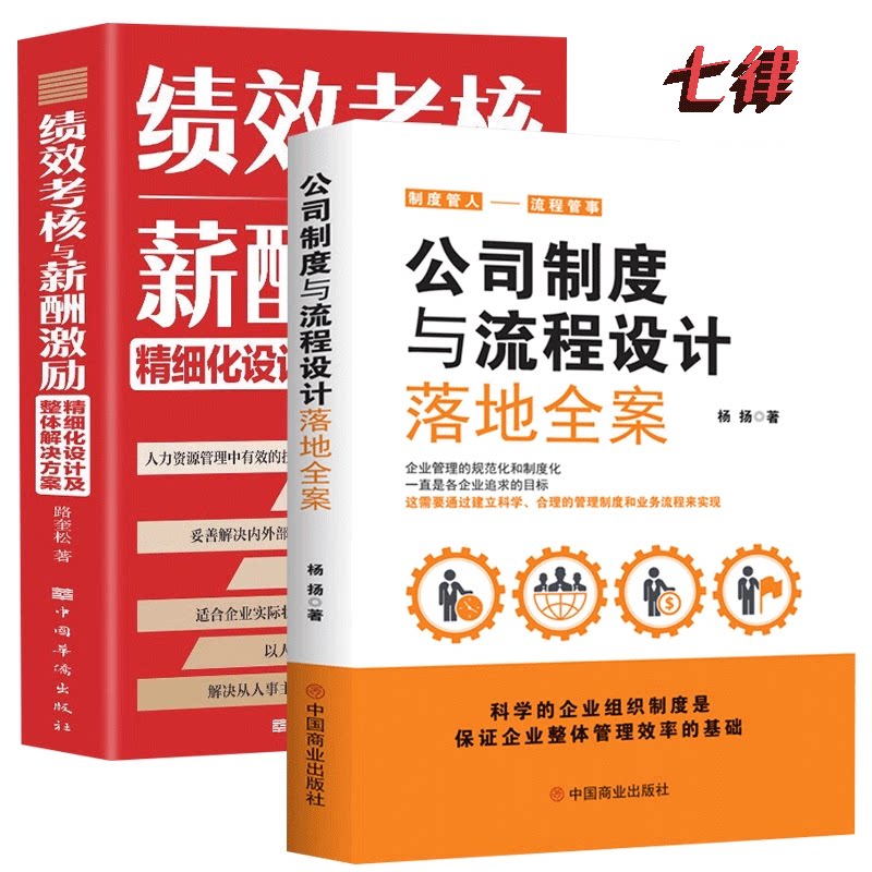 全2册正版公司制度与流程设计落地全案+绩效考核与薪酬激励企业管理公司全套管理制度企业管理制度现代企业管理精细化管理设计方案