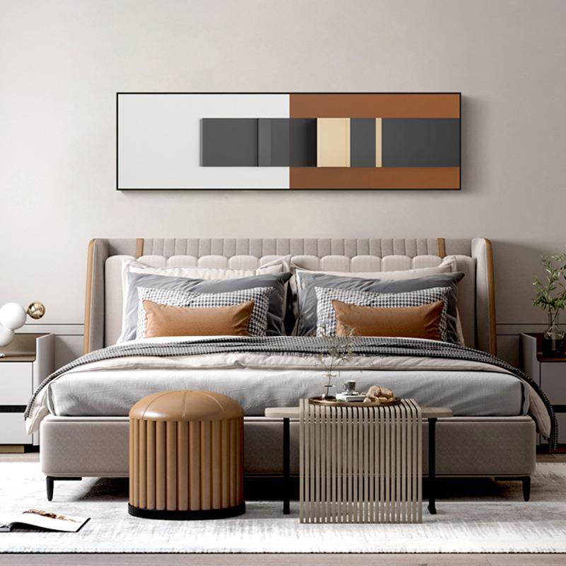 几何序列现代简约卧室床头装饰画主卧挂画极简轻奢壁画抽象横幅