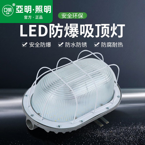 亚明led防爆吸顶灯30W椭圆防潮灯防水防虫车间厂房照明壁挂式墙灯