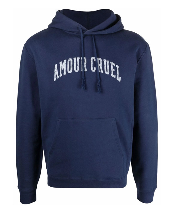 thumbnail for Fashion trend AMOUR CRUEL chest print pullover hooded sweatshirt top for men and women couples