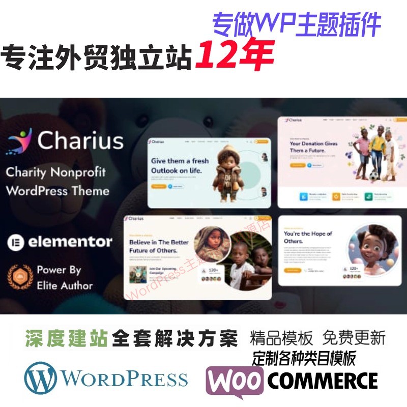 Charius - 非营利慈善机构 WordPress 主题英文慈善事业网站模板