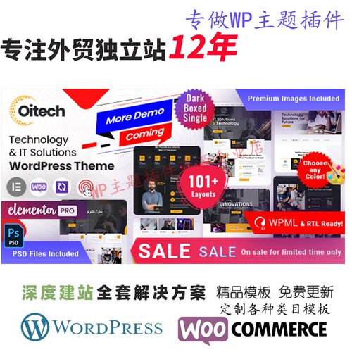 Oitech-技术 WordPress 主题IT 解决方案网络解决方案网站模板