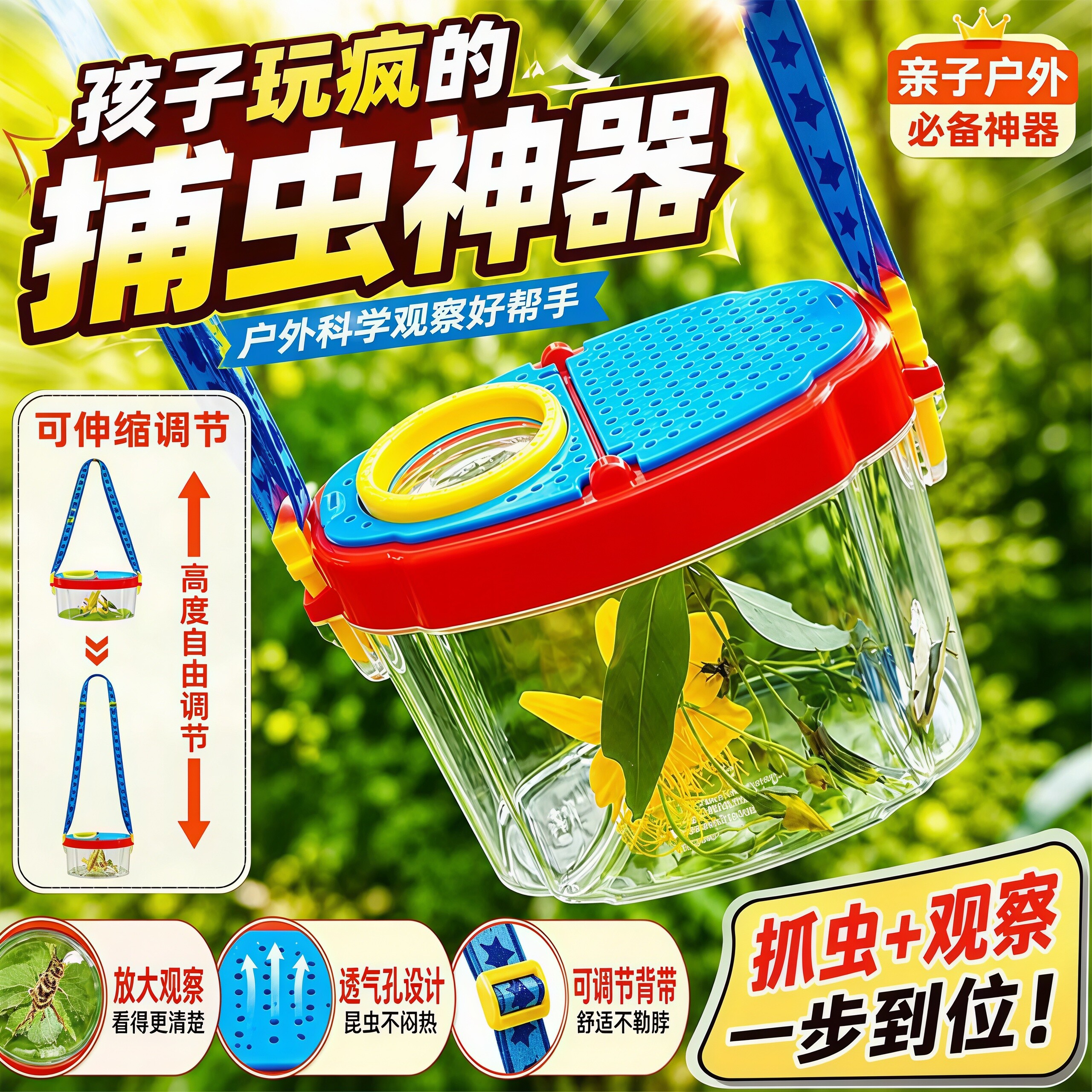 昆虫观察盒捕捉蝌蚪蝴蝶