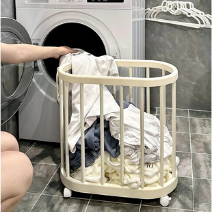 家用脏衣篮防水浴室瑜伽垫健身器材收纳筐大容量窄缝脏衣篓带轮子