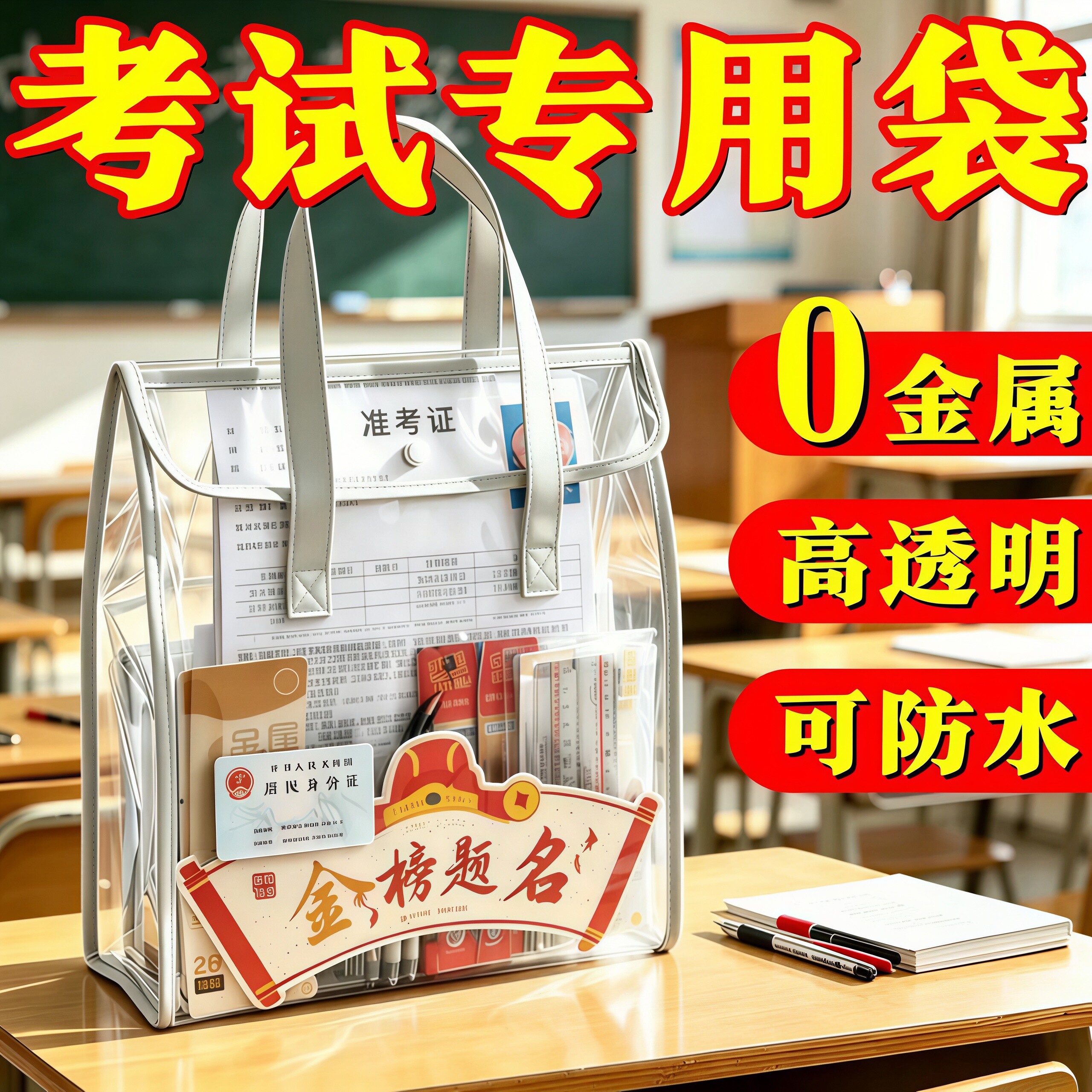 加厚手提袋文件袋A4透明防水耐用