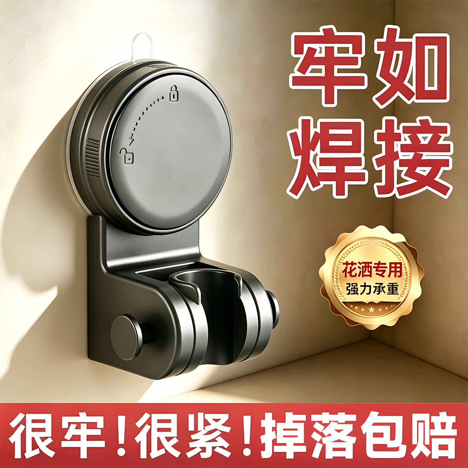 强力吸盘免打孔加厚花洒支架