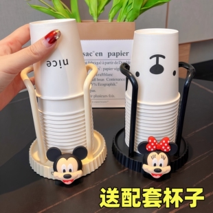 桌面纸杯收纳架奶茶店咖啡店一次性杯子取杯器置物架高级饮水机