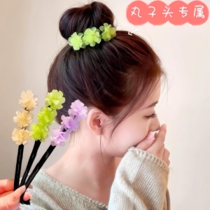 盘发棒丸子头神器新款丸子头花苞头气质亚克力发饰新升级百搭发簪