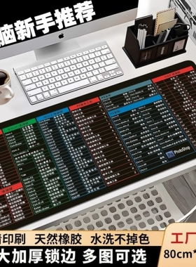 超大号鼠标垫办公电脑键盘垫书桌垫ps快捷键大全cad电竞护腕垫子