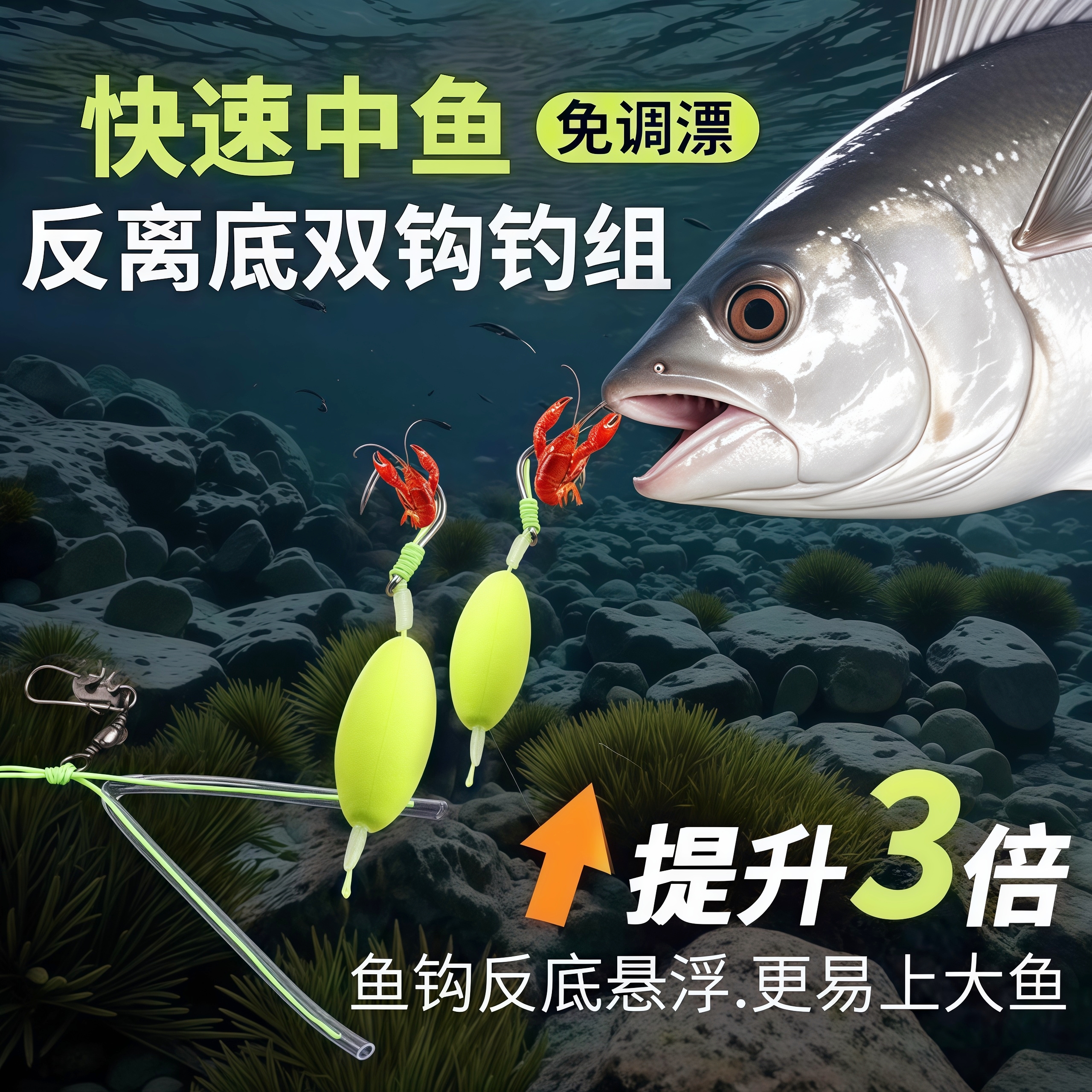 反底子线双钩跑铅抗走水双钩