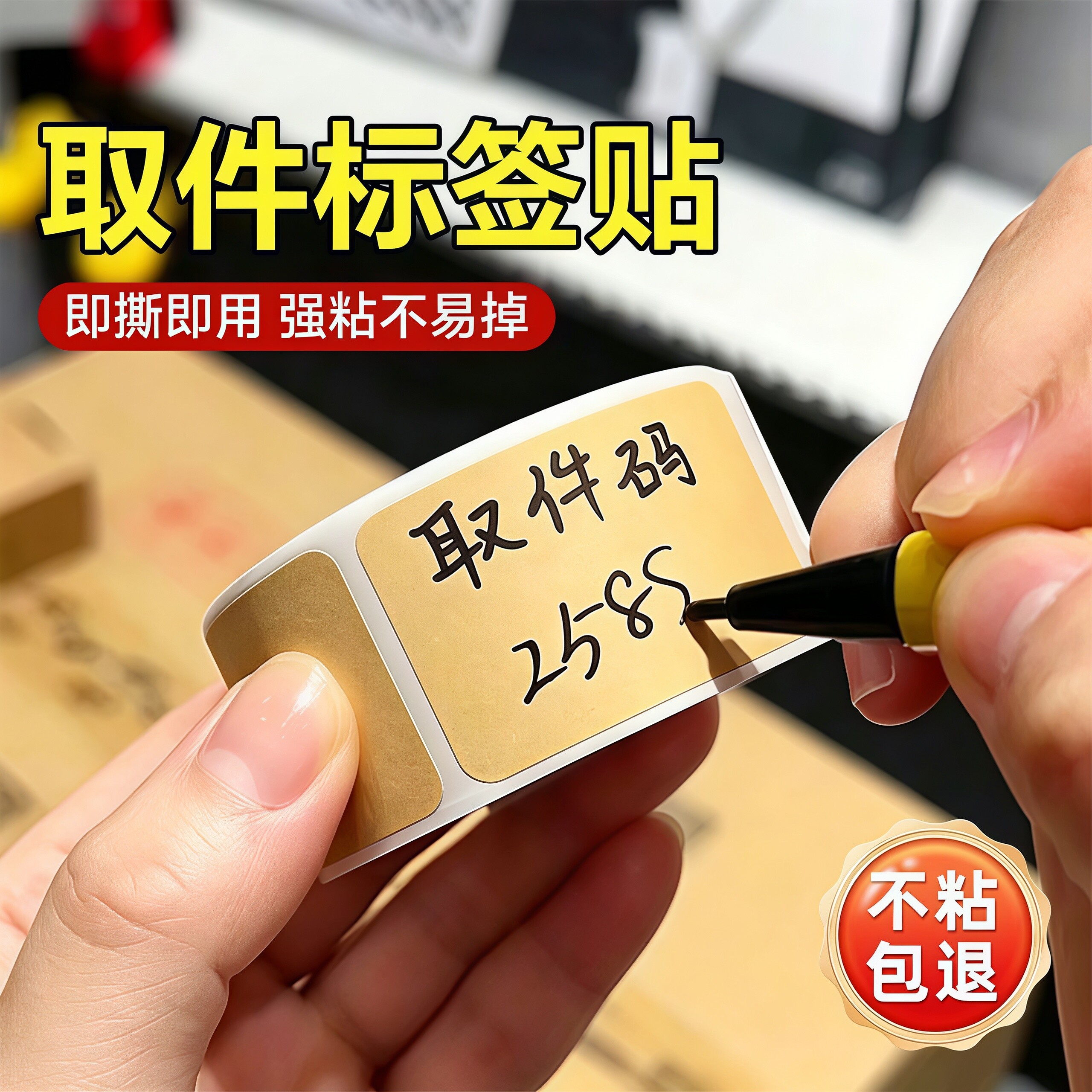 牛皮纸贴纸防水标签贴