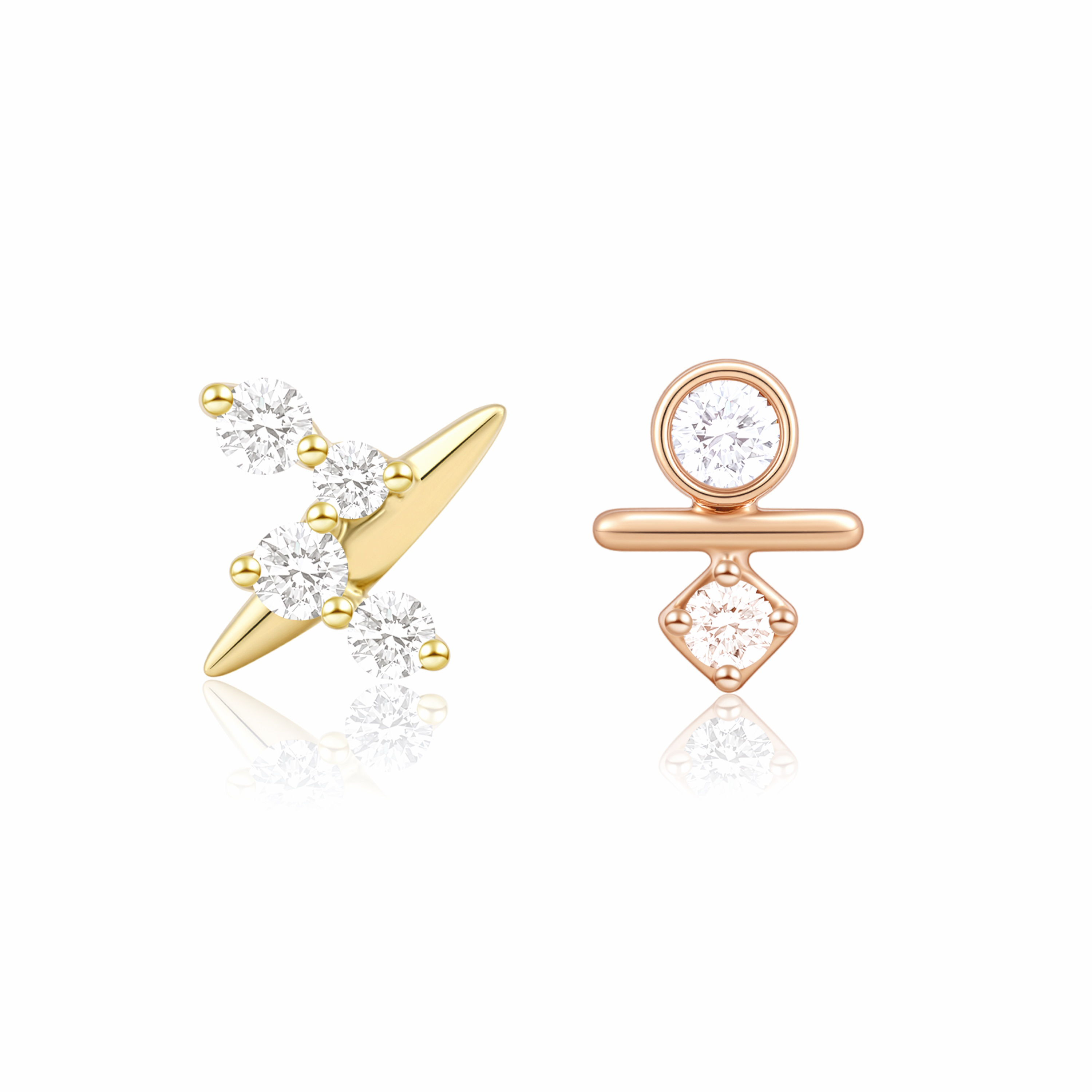 星辉&星梦耳钉·18K金天然真钻高级设计轻奢精致经典百搭礼物