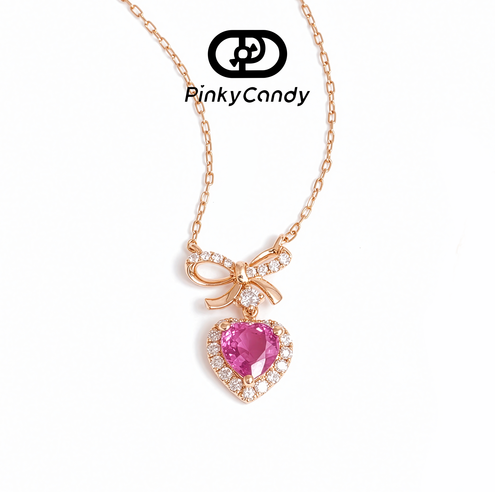 神谕之心·18K金项链真钻粉蓝宝彩宝经典轻奢精致高级礼物爱心