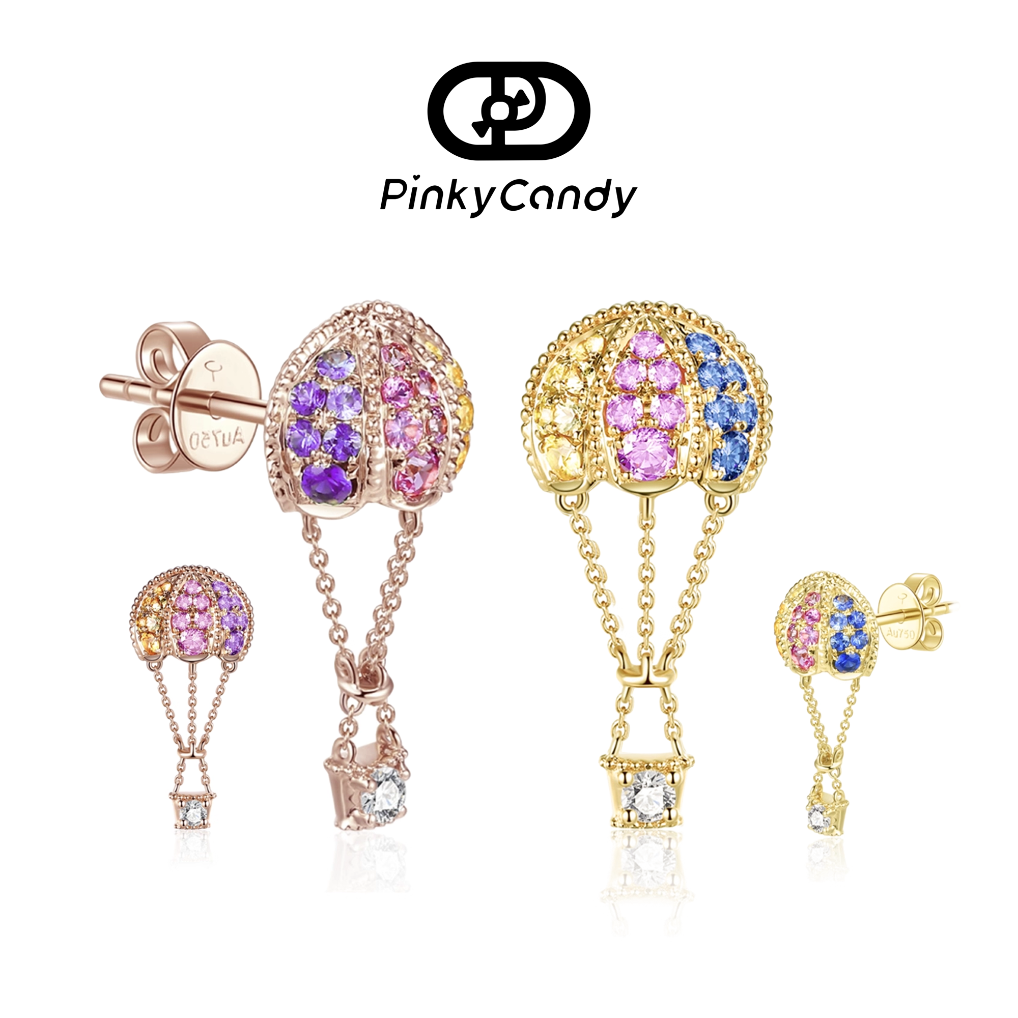 Leisure热气球耳饰 | 18K金天然钻石彩宝·原创耳钉 | PINKYCANDY,珠宝/钻石/翡翠,耳饰,淘宝优惠券,粉丝福利购,淘宝优惠卷