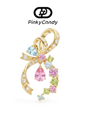 Knot系光 | 18K金·天然钻石·彩色宝石缠绕·吊坠 | PINKYCANDY