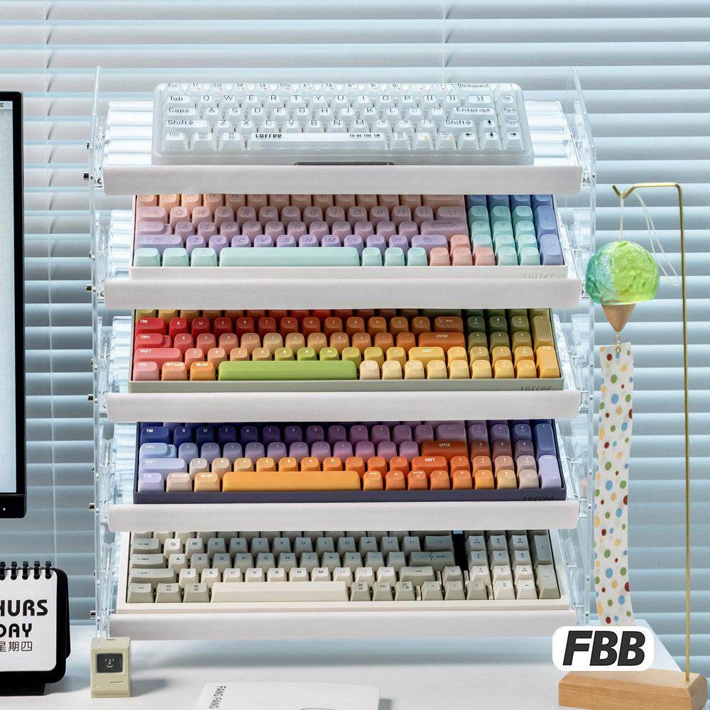 FBB原创斜桌上型电脑械键盘展示架压克力收纳多层收藏柜桌面置物