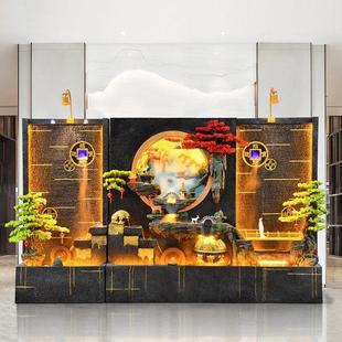 水幕墙流水摆件循环水客厅招财风水轮假山喷泉鱼缸办公室开业乔迁