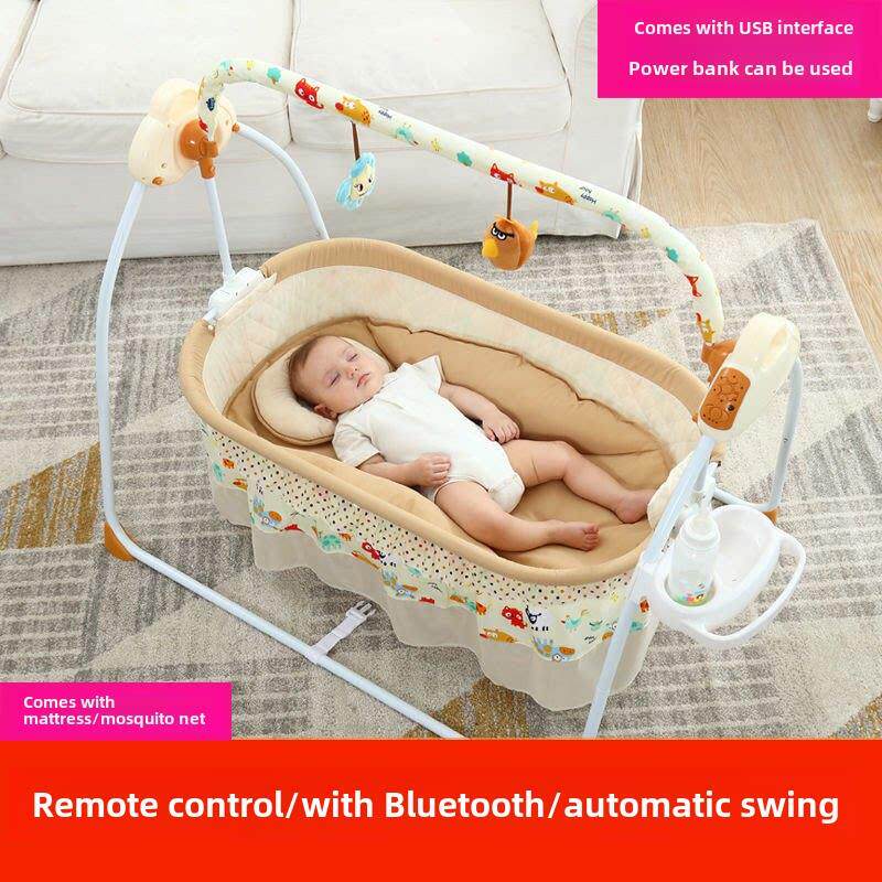 婴儿电动智能摇床新生儿婴儿可折叠多功能0-3岁新生儿摇篮吊床