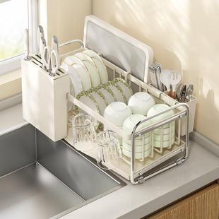 德国厨房窄款碗碟沥水架水槽碗架极窄碗盘收纳置物架不锈钢沥水篮