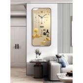 钟表挂钟客厅时尚 带温度日历静音家用玄关时钟挂画走廊过道挂墙表