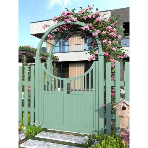 铁艺庭院花园门铝合金花架拱门别墅小区大门不锈钢农村栅栏院子门