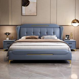 科技布床政府补贴主卧1米8双人床2米x2米2高端大气实木床2025新款