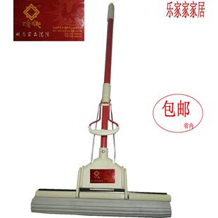 包邮正品巴鲁天迦卡槽式免手洗懒人胶棉拖把加强碳钢杆挤水更干净