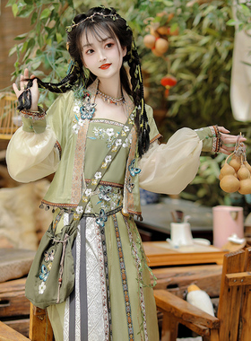 原创汉服灯笼裤汉元素日常通勤百搭春夏季超仙中国风套装改良宋制