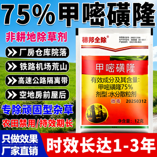 批发甲嘧磺隆75%荒山铁路公路防火道非耕地灭生性烂根除草剂正品