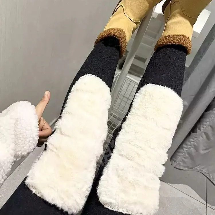 羊毛裤女加绒加厚保暖裤男款中老年人护膝绒裤东北棉裤冬季打底裤