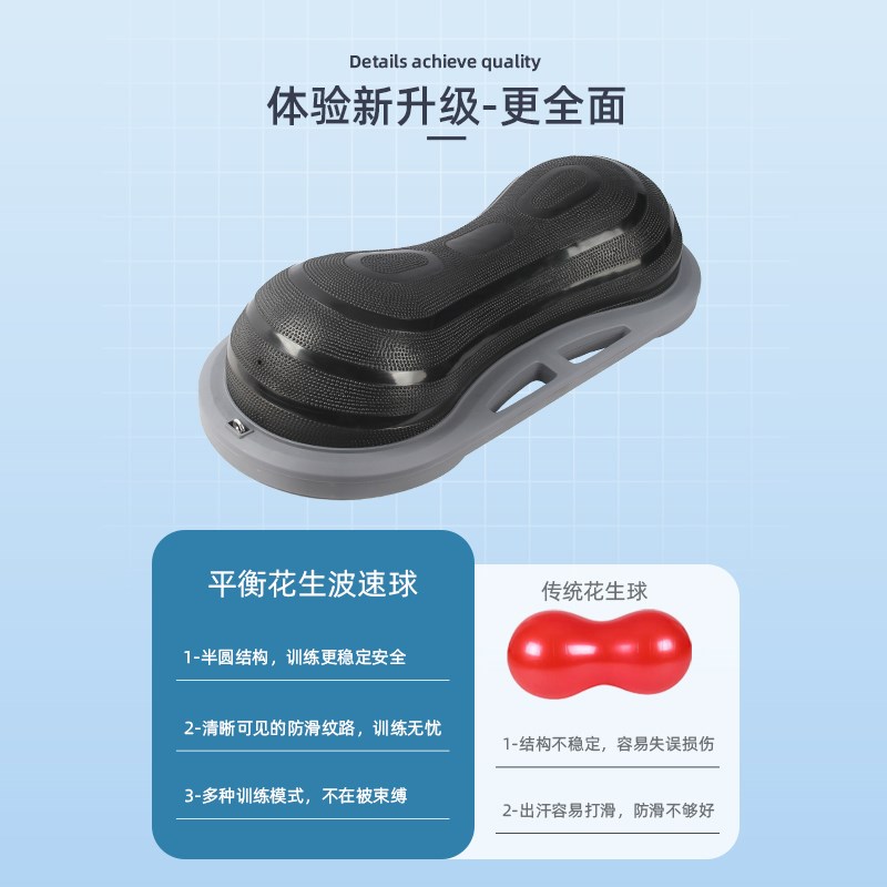 瑜伽训练半圆平衡球花生波速球家用瑜伽馆脚踩踏板脚踝稳定训练器