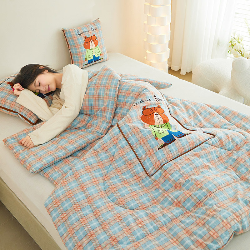 双层纱全棉抱枕被两用卡通二合一汽车靠垫背办公室沙发午睡空调被,居家布艺,抱枕被,淘宝优惠券,粉丝福利购,淘宝优惠卷