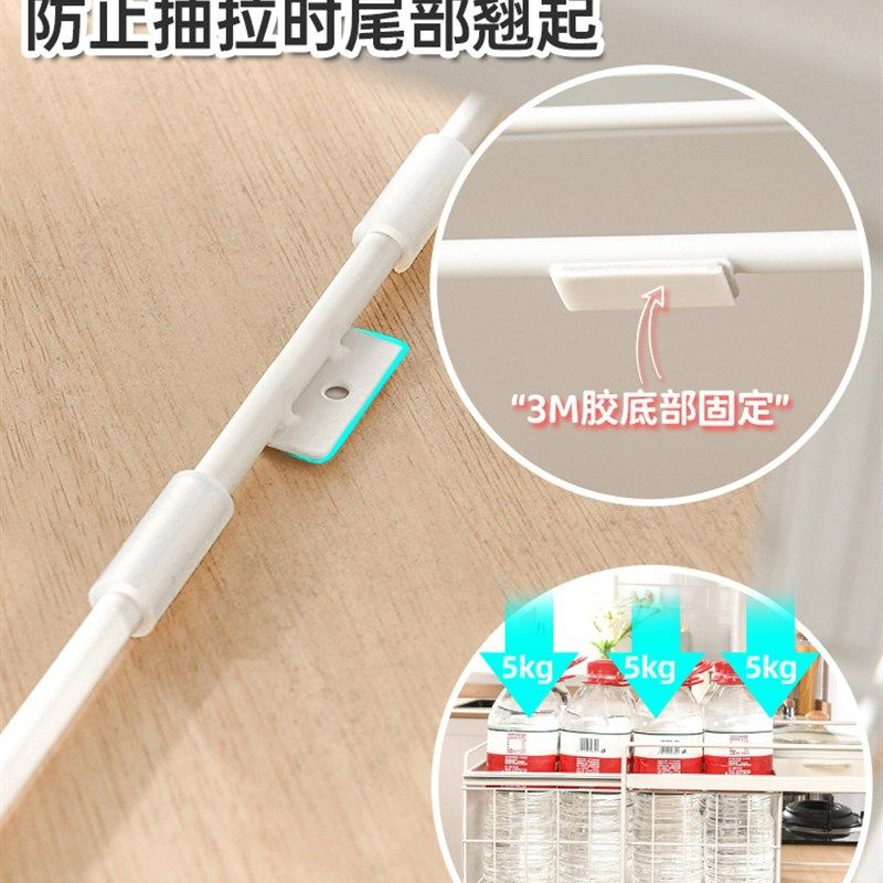 9V7T橱柜碗碟抽屉收纳分隔柜子内餐具杯子储物篮单层厨房抽拉式置