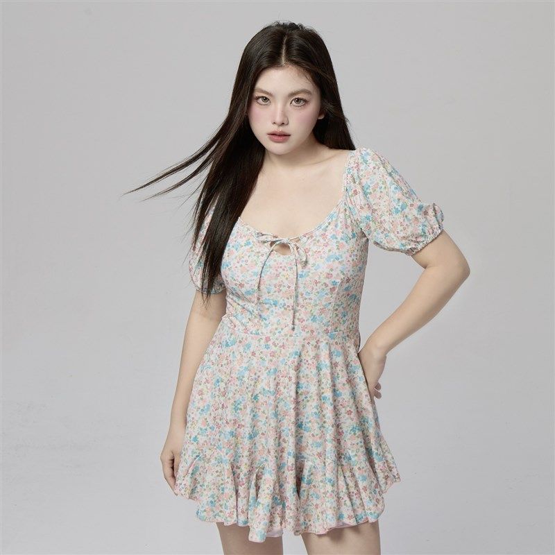 小楠泳衣 法式微胖大码收腰显瘦显比例遮肚子碎花裙式连体泳衣女,运动/瑜伽/健身/球迷用品,连体泳衣,淘宝优惠券,粉丝福利购,淘宝优惠卷