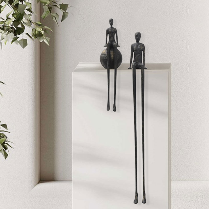 酒店抽象雕塑人物摆件现代样板间售楼处大型落地玻璃钢人像艺术品