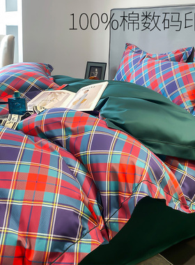 高级全棉被罩单件160x210cm180X210cm宽边刺绣双U拉链头四角被角