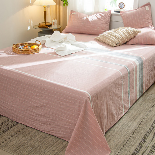 A类纯棉水洗棉床单单件冬季儿童单人100全棉裸睡布料被单2三件套