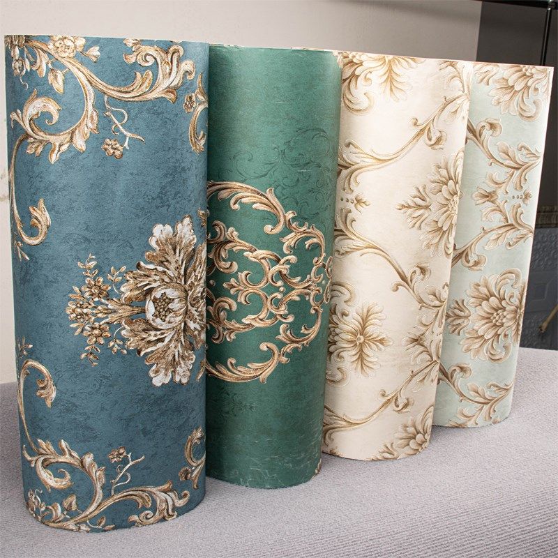 10米大卷欧式大花无纺布墙纸y自粘卧室客厅电视背景墙壁纸家用自