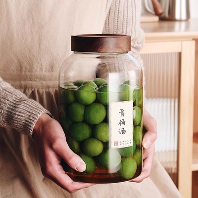 格娜斯青梅泡酒玻璃瓶广口密封罐荔枝酒瓶自酿酒罐果酒发酵桶酒坛