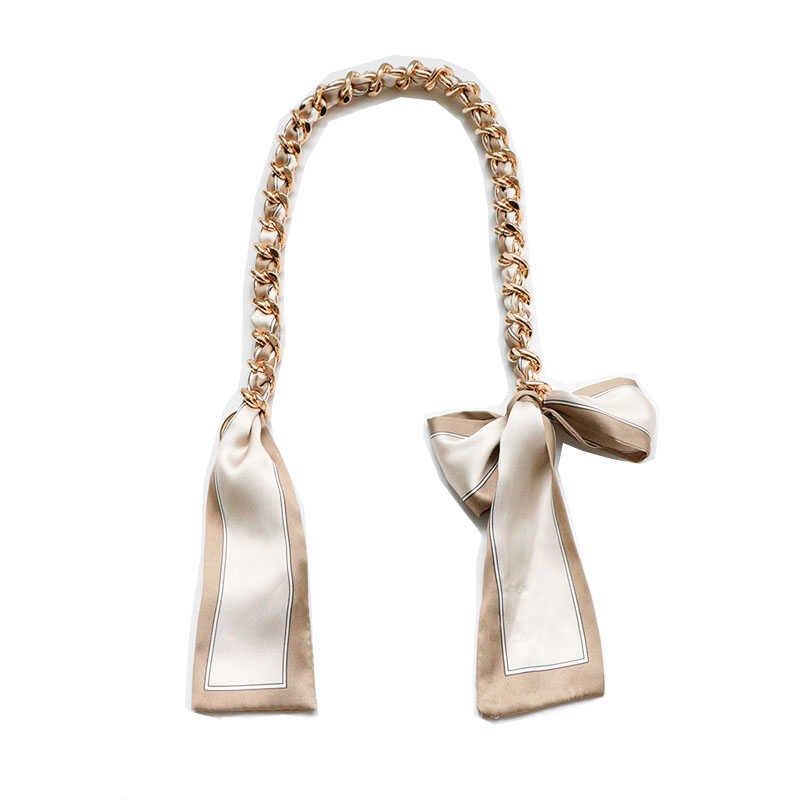 适用饭盒包肩带改造配件丝巾链条包带单买金属包包链条替换单肩带