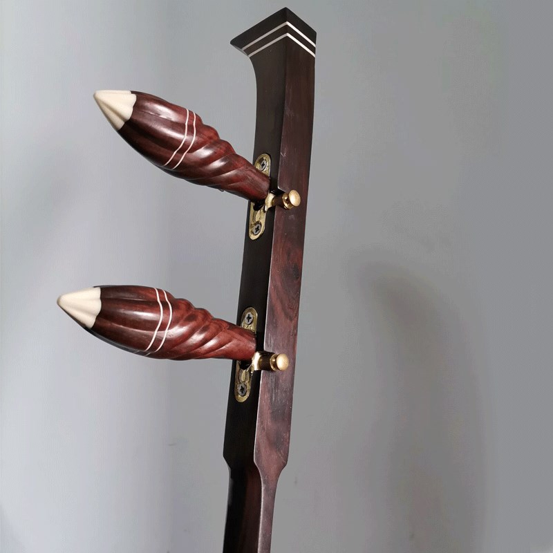 秦腔板胡杆老红木板胡杆秦腔板胡杆子带腰码底座乐器配件