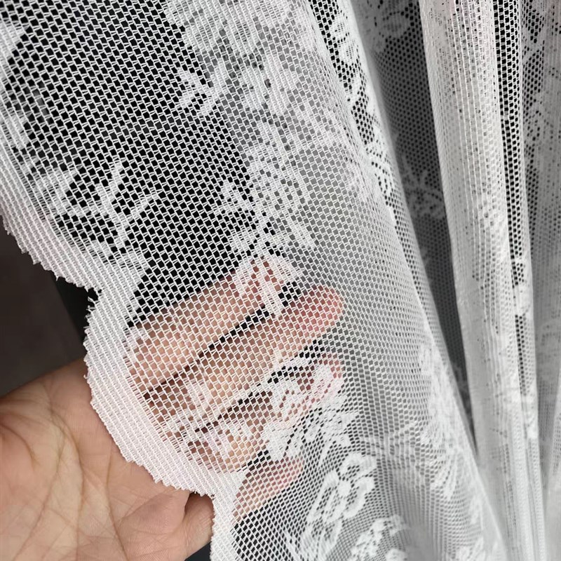 思幔小窗户窗帘白色蕾丝法式短帘卫生间厨房卧室门帘飘窗窗纱定制